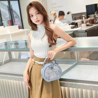 New high quality hand bag small round fashion single shoulder crossbody bag