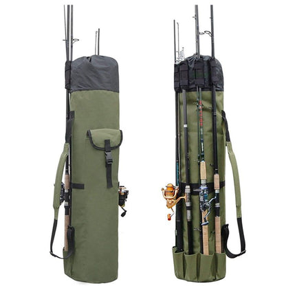 Aswe EVA case Custom  Multifunctional fishing rod storage bag Cylinder outdoor fishing Tackle bag  Waterproof Canvas Single Shoulder Sling