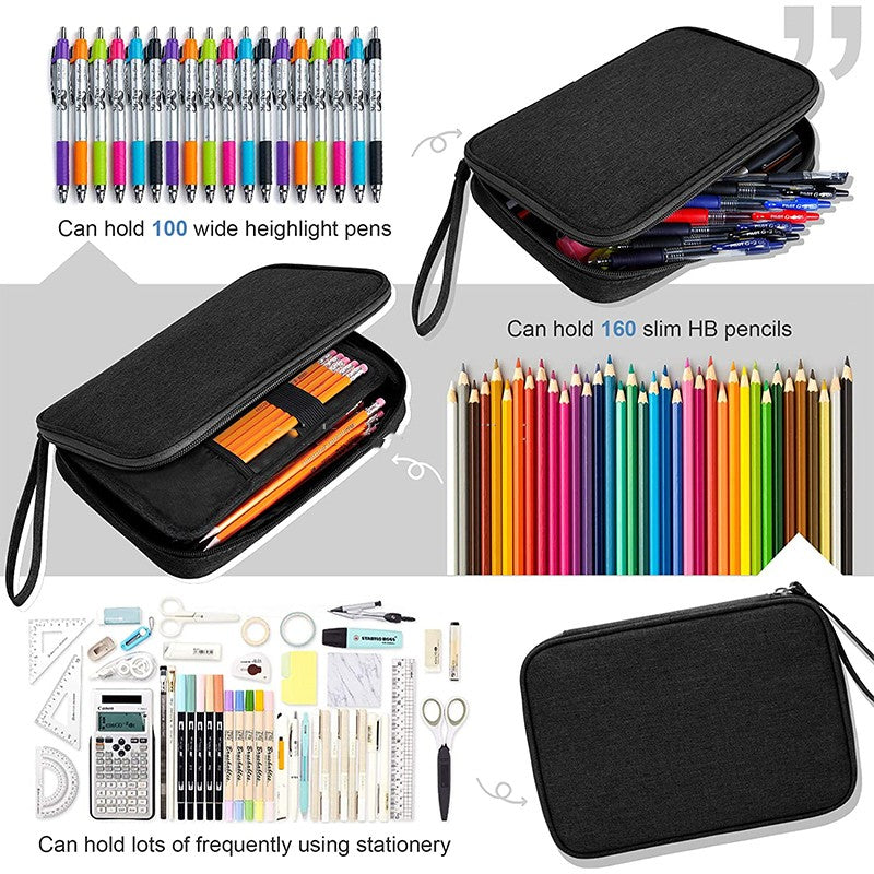 Aswe EVA case Custom  Big Capacity Storage Pouch Marker Pen Pencil Case Simple Stationery Bag for Middle High School Office College Student