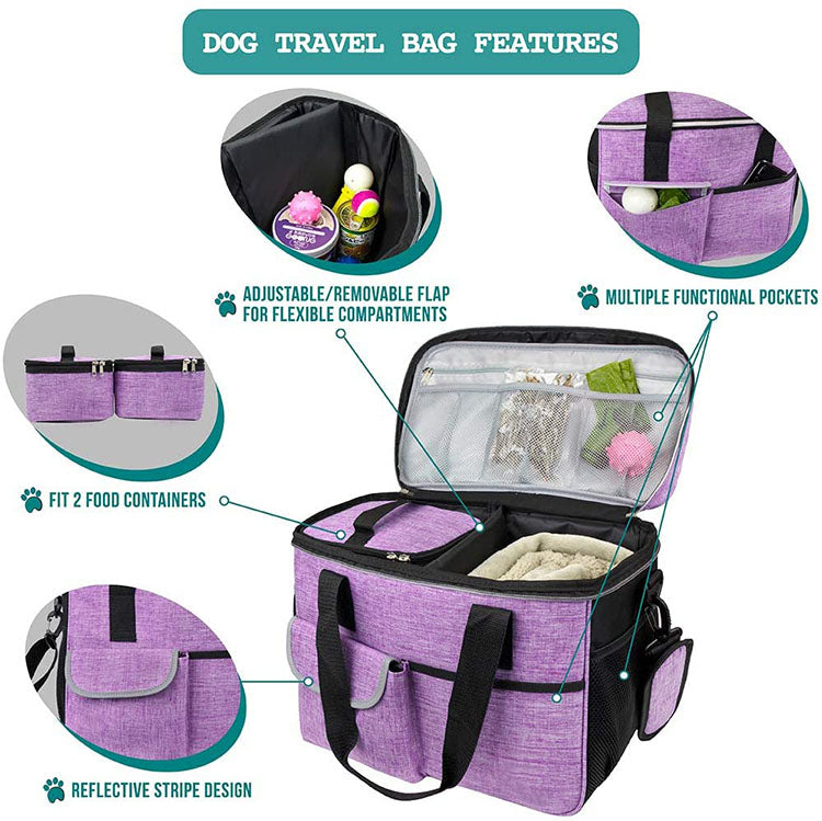 Aswe EVA case Custom Travel Set Pet Bag Pack Travel Bag Airline Approved Tote Organizer with Pockets Pet