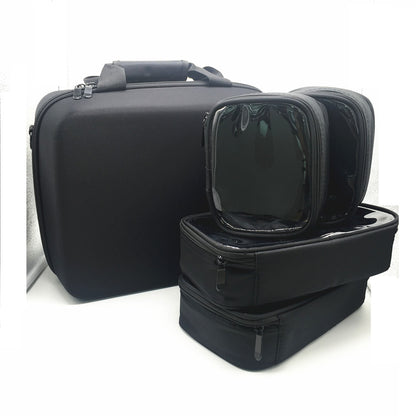 Aswe EVA case Custom  Studio professional Cosmetics Makeup EVA Case  black with 4 small clear makeup bags