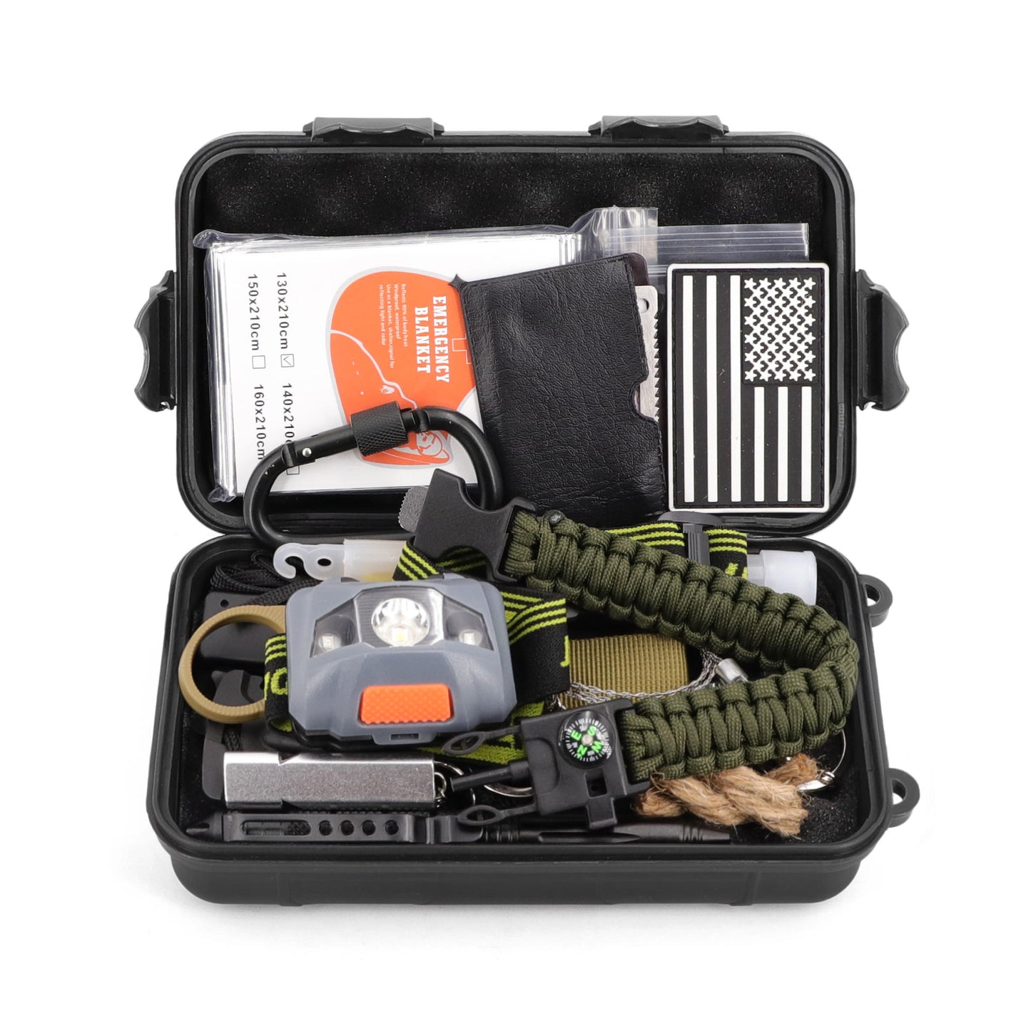 Aswe EVA case Custom custom multipurpose survival camping kit equipment for fire starter, kamp sobrevivencia, chest seal, etc